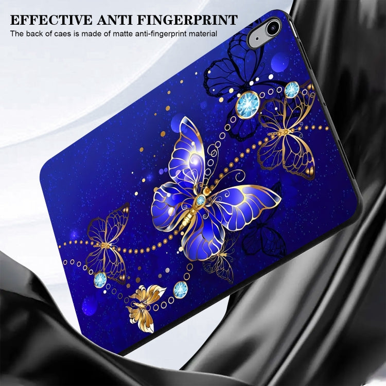 For iPad Pro 13 2024 Color Painting Pattern Smart Tablet TPU Case(Blue Butterfly) - iPad Pro 13 2024 Cases by buy2fix | Online Shopping UK | buy2fix