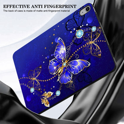 For iPad Pro 13 2024 Color Painting Pattern Smart Tablet TPU Case(Blue Butterfly) - iPad Pro 13 2024 Cases by buy2fix | Online Shopping UK | buy2fix