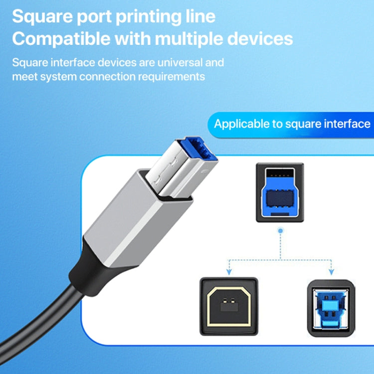 USB 3.0 A Male to USB-B Square Interface Printer Data Transmission Adapter Cable, Length:0.3m - USB Cable by buy2fix | Online Shopping UK | buy2fix