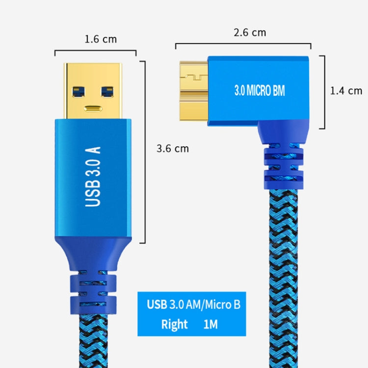 USB 3.0 A to Micro B 3.0 Male Mobile Hard Drive Data Connection Cable, Length:1m(Blue) - USB 3.0 by buy2fix | Online Shopping UK | buy2fix