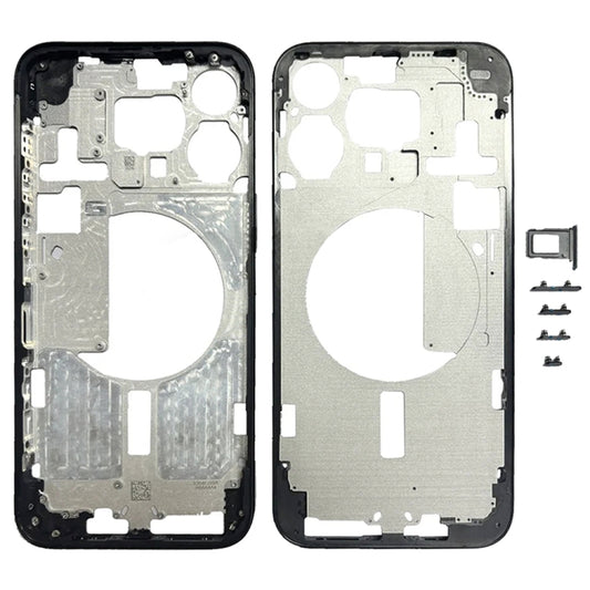 For iPhone 15 Pro Max Middle Frame Bezel Plate with Side Keys + Card Tray, Version:China Version(Black) - LCD Related Parts by buy2fix | Online Shopping UK | buy2fix