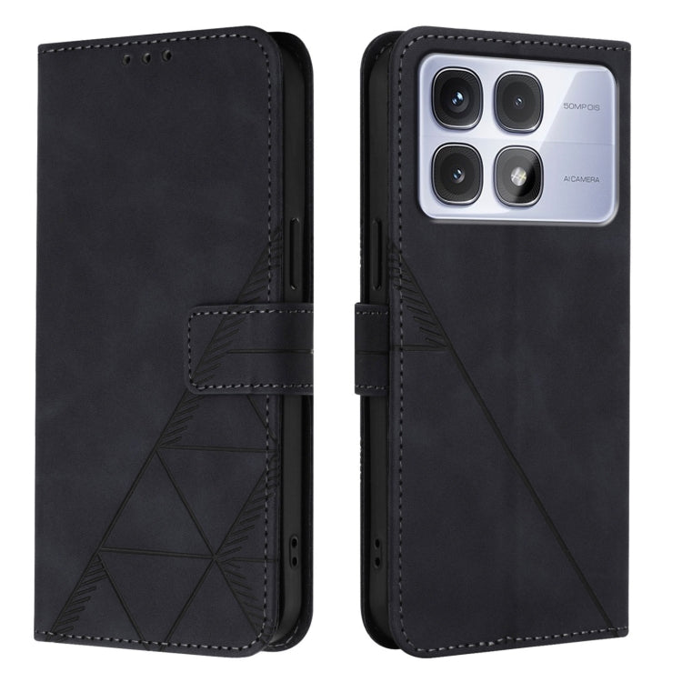 For Redmi K70 Ultra 5G Global Crossbody 3D Embossed Flip Leather Phone Case(Black) - Xiaomi Cases by buy2fix | Online Shopping UK | buy2fix