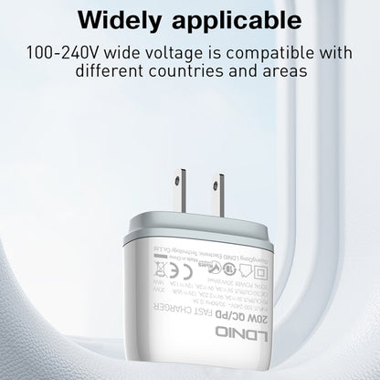 LDNIO Q229 QC3.0 / PD20W USB + Type-C Fast Charger with 1m Type-C to 8 Pin Cable, Plug Type:UK Plug(White) - USB Charger by LDNIO | Online Shopping UK | buy2fix