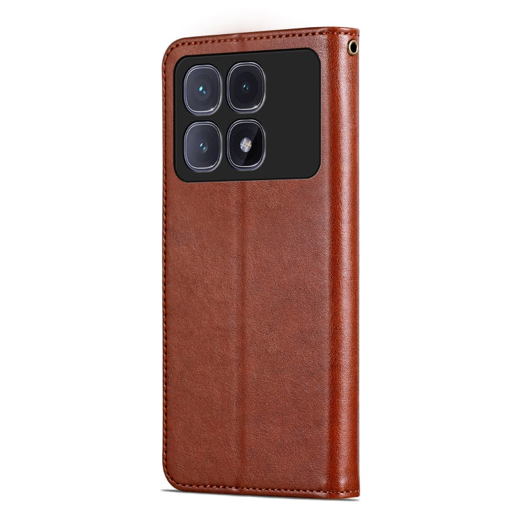 For Redmi K70 Ultra AZNS Sheepskin Texture Flip Leather Phone Case(Brown) - Xiaomi Cases by AZNS | Online Shopping UK | buy2fix