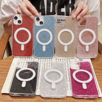 For iPhone SE 2022 / 2020 / 8 / 7 Acrylic Transparent Glitter MagSafe Phone Case(Pink) - iPhone SE 2022 / 2020 / 8 / 7 Cases by buy2fix | Online Shopping UK | buy2fix