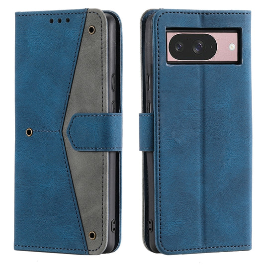 For Google Pixel 9 / 9 Pro Nail Skin Feel Stitching Calf Texture Leather Phone Case(Blue) - Google Cases by buy2fix | Online Shopping UK | buy2fix