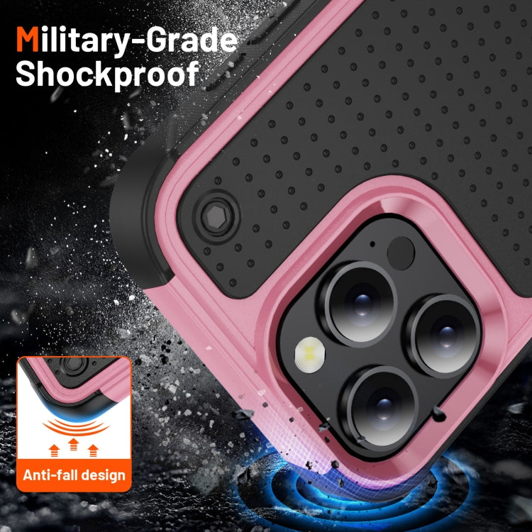 For iPhone 16 Pro PC + TPU Shockproof Protective Phone Case(Pink+Black) - iPhone 16 Pro Cases by buy2fix | Online Shopping UK | buy2fix