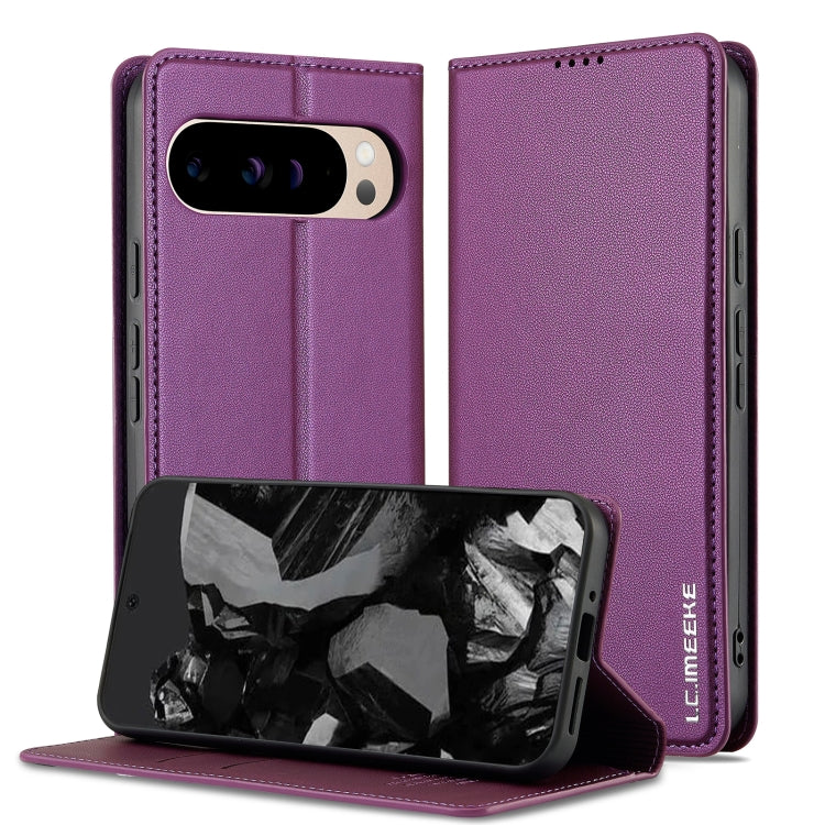 For Google Pixel 9 Pro / 9 LC.IMEEKE L1 Series Frosted Fine Texture PU Phone Case(Purple) - Google Cases by LC.IMEEKE | Online Shopping UK | buy2fix