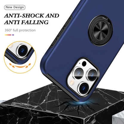 For iPhone 16 Pro Max PC Hybrid TPU Magnetic Ring Holder Phone Case(Navy Blue) - iPhone 16 Pro Max Cases by buy2fix | Online Shopping UK | buy2fix