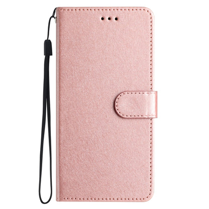 For iPhone 16 Silk Texture Horizontal Flip Leather Phone Case(Rose Gold) - iPhone 16 Cases by buy2fix | Online Shopping UK | buy2fix