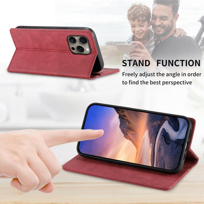 For iPhone 16 Pro Max Business Solid Color Magnetic RFID Leather Phone Case(Red) - iPhone 16 Pro Max Cases by buy2fix | Online Shopping UK | buy2fix