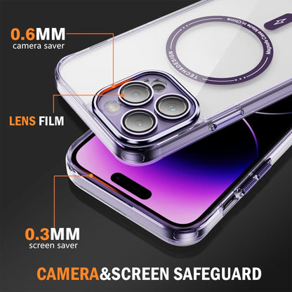 For iPhone 14 Pro Max Airbag Magsafe PC Hybrid TPU Phone Case(Clear Purple) - iPhone 14 Pro Max Cases by buy2fix | Online Shopping UK | buy2fix