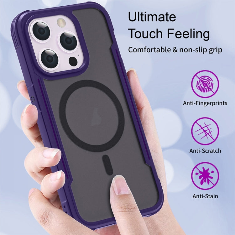 For iPhone 16 Pro Max Skin Feel Frosted MagSafe Magnetic PC Hybrid TPU Phone Case(Purple) - iPhone 16 Pro Max Cases by buy2fix | Online Shopping UK | buy2fix