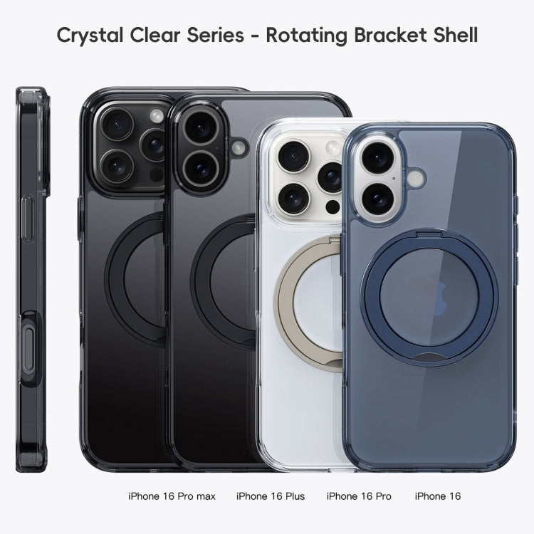 For iPhone 16 Pro Crystal Clear MagSafe Magnetic Holder Phone Case(Transparent Titanium Blue) - iPhone 16 Pro Cases by buy2fix | Online Shopping UK | buy2fix