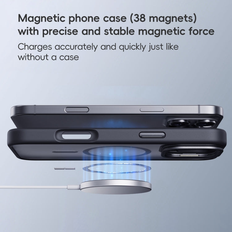 For iPhone 16 Frosted Lens Holder MagSafe Magnetic Phone Case(White) - iPhone 16 Cases by buy2fix | Online Shopping UK | buy2fix