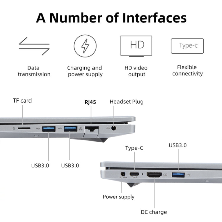 14 inch Windows 11 Laptop, 16GB+256GB, Gen 4th Intel Core i5 CPU, 180 Degree Rotation Axis(Silver) - Others by buy2fix | Online Shopping UK | buy2fix