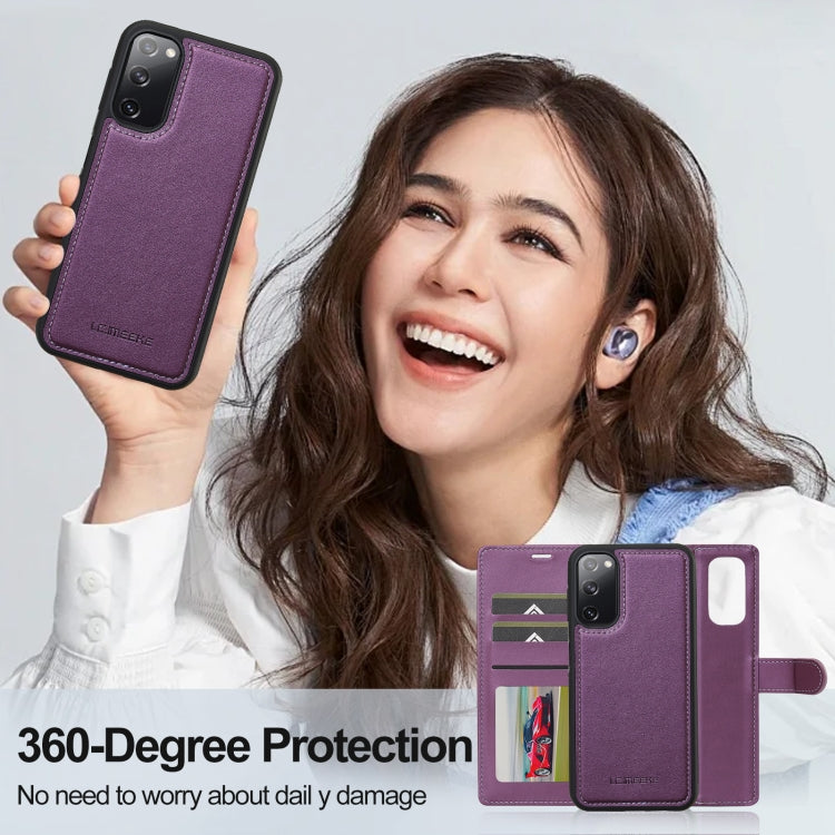 For Samsung Galaxy S20 FE 5G LC.IMEEKE L2 Series Detachable Magsafe PU Phone Case with Lanyard(Purple) - Galaxy Phone Cases by LC.IMEEKE | Online Shopping UK | buy2fix