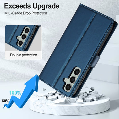 For Samsung Galaxy A55 5G LC.IMEEKE L2 Series Detachable Magsafe PU Phone Case with Lanyard(Blue) - Galaxy Phone Cases by LC.IMEEKE | Online Shopping UK | buy2fix