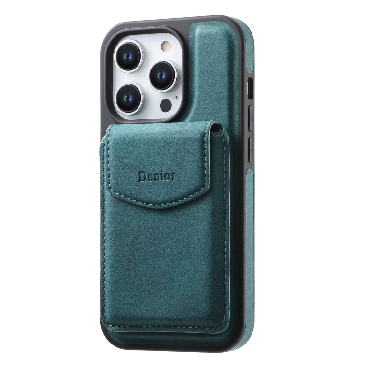 For iPhone 15 Pro Max Denior D19 Skin Feel MagSafe Detachable Card Slot Phone Case(Blue) - iPhone 15 Pro Max Cases by Denior | Online Shopping UK | buy2fix