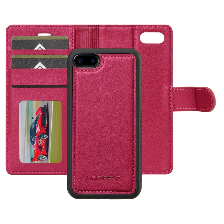 For iPhone 7 Plus / 8 Plus LC.IMEEKE L2 Series Detachable Magsafe PU Phone Case with Lanyard(Red) - More iPhone Cases by LC.IMEEKE | Online Shopping UK | buy2fix