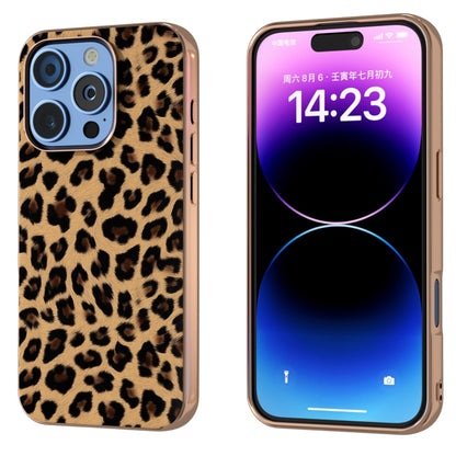 For iPhone 16 Pro Nano Plating Leopard Print Phone Case(Gold) - iPhone 16 Pro Cases by buy2fix | Online Shopping UK | buy2fix