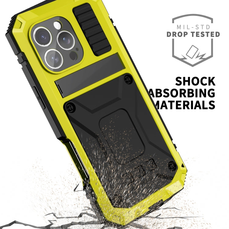 For iPhone 16 Pro R-JUST Life Waterproof Dustproof Shockproof Phone Case(Yellow) - iPhone 16 Pro Cases by R-JUST | Online Shopping UK | buy2fix