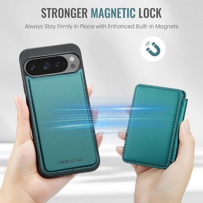 For Google Pixel 9 Pro XL JEEHOOD J05 Business Magnetic Style RFID Leather Phone Case(Blue Green) - Google Cases by JEEHOOD | Online Shopping UK | buy2fix