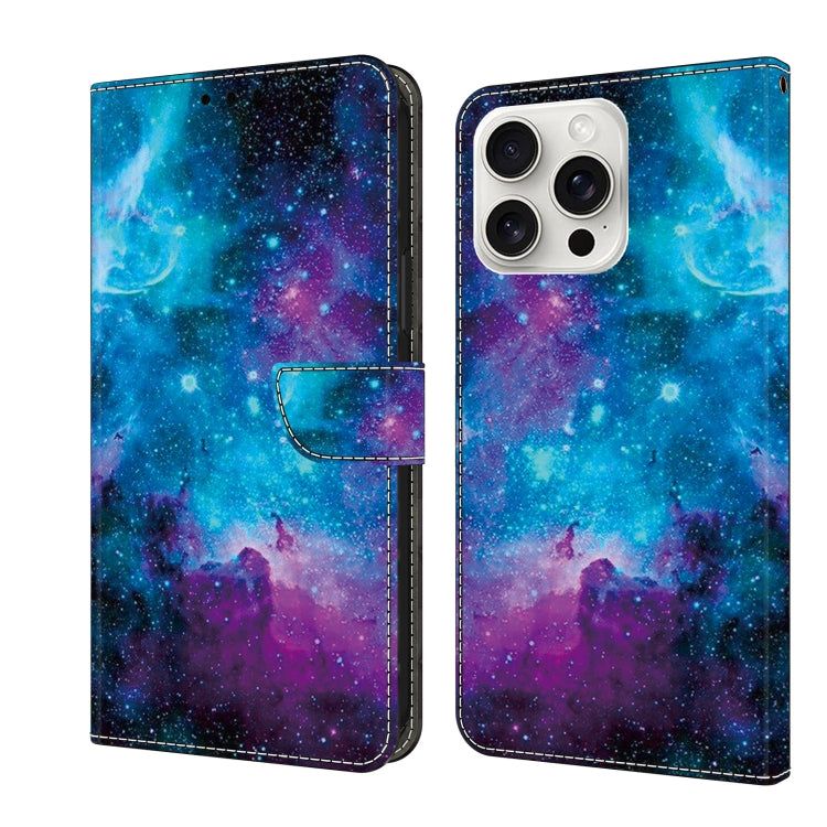 For iPhone 16 Pro Max Crystal Painted Leather Phone case(Starry Sky) - iPhone 16 Pro Max Cases by buy2fix | Online Shopping UK | buy2fix