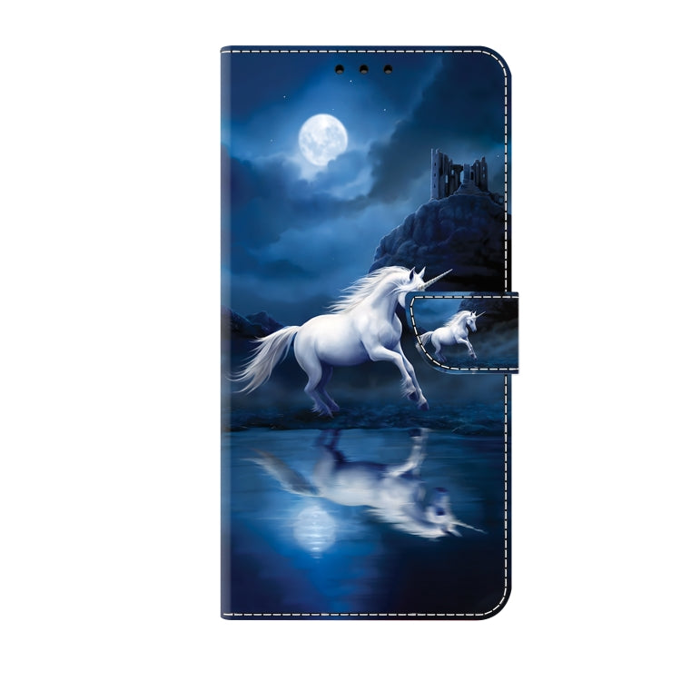 For iPhone 16 Pro Crystal Painted Leather Phone case(White Horse) - iPhone 16 Pro Cases by buy2fix | Online Shopping UK | buy2fix