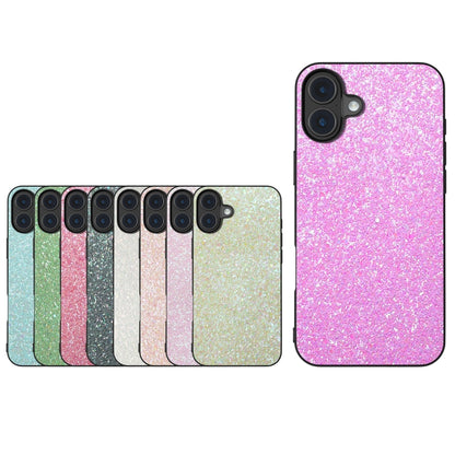 For iPhone 16 Plus Black Frame Colorful Glitter Phone Case(Glitter Pink) - iPhone 16 Plus Cases by buy2fix | Online Shopping UK | buy2fix