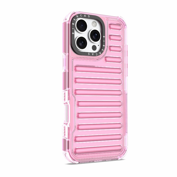 For iPhone 16 Pro Max High Transparency TPU Hybrid PC Airbag Phone Case(Pink) - iPhone 16 Pro Max Cases by buy2fix | Online Shopping UK | buy2fix