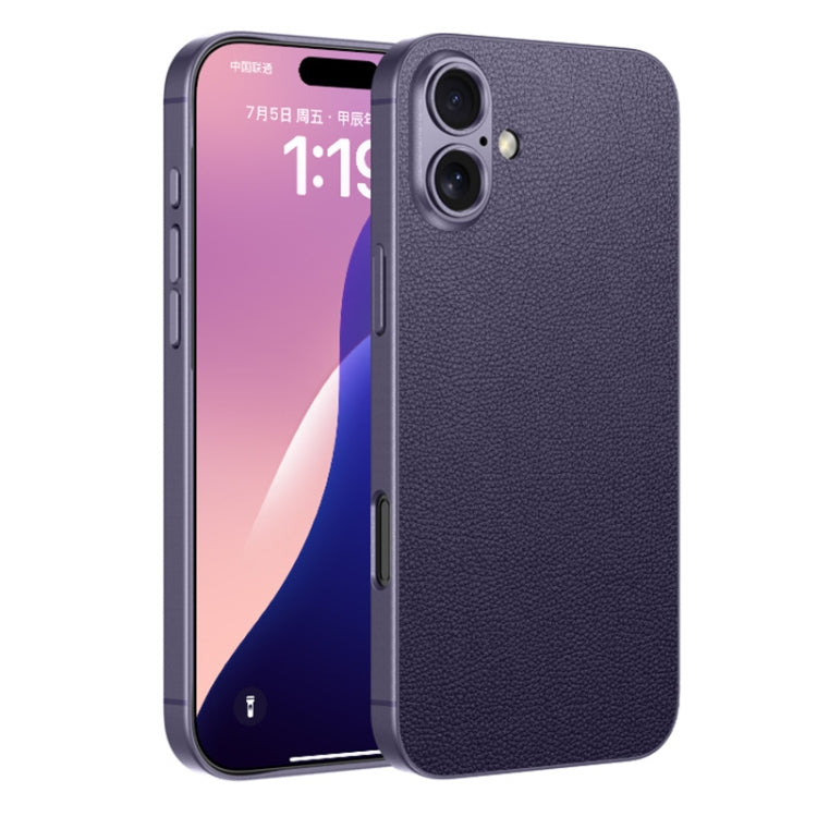 For iPhone 16 GKK Metal Paint Skin Feel Leather Full Coverage Phone Case(Purple) - iPhone 16 Cases by GKK | Online Shopping UK | buy2fix