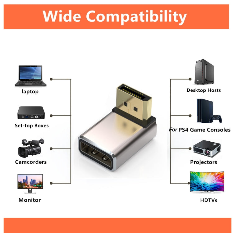 8K 60Hz PD1.4 Male Displayport to Female Displayport Adapter Converter, Angle:Up -  by buy2fix | Online Shopping UK | buy2fix