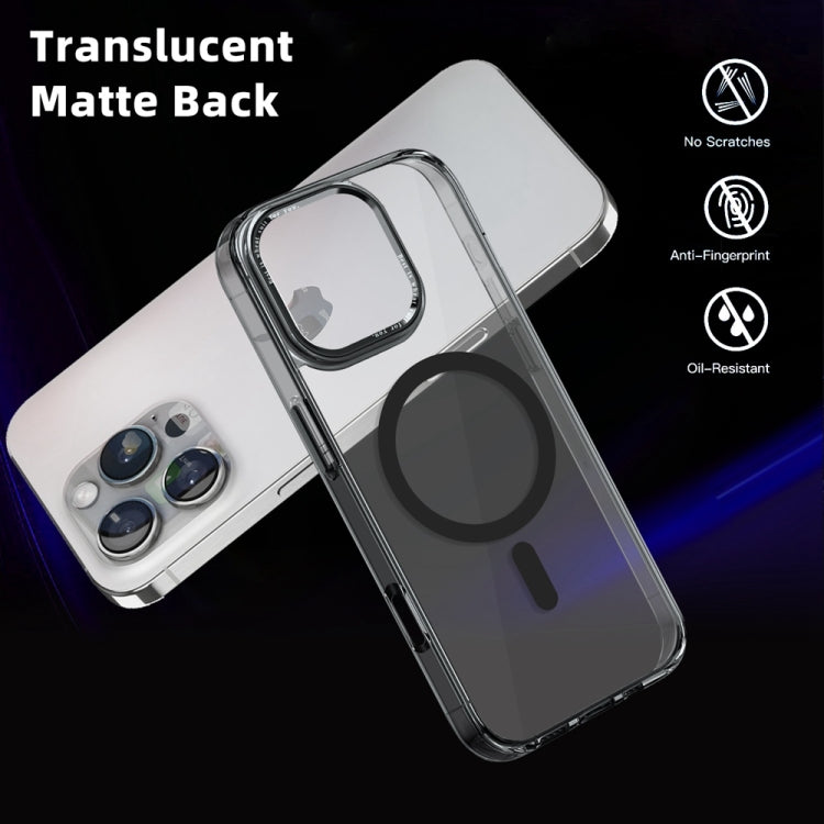 For iPhone 16 Pro Max Ice Color Magnetic Series Magsafe Magnetic PC Hybrid TPU Phone Case(Black) - iPhone 16 Pro Max Cases by buy2fix | Online Shopping UK | buy2fix