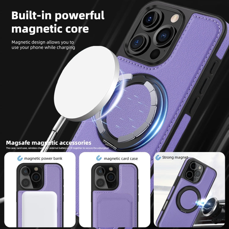 For iPhone 16 Yashi 360 Degree Rotating MagSafe Holder Phone Case(Purple) - iPhone 16 Cases by buy2fix | Online Shopping UK | buy2fix