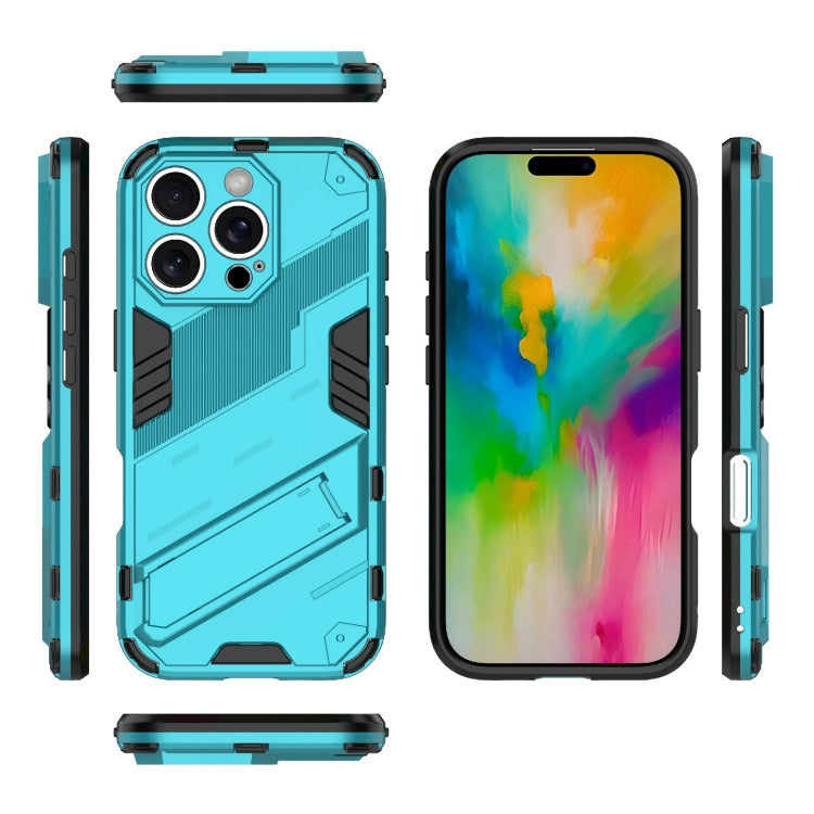 For iPhone 16 Pro Punk Armor 2 in 1 PC + TPU Phone Case with Holder(Blue) - iPhone 16 Pro Cases by buy2fix | Online Shopping UK | buy2fix