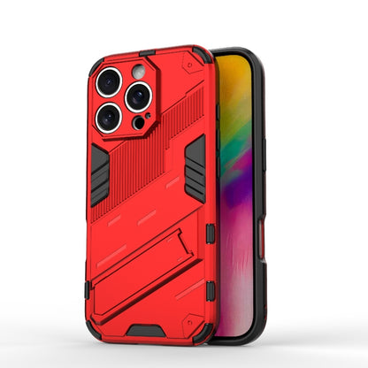 For iPhone 16 Pro Max Punk Armor 2 in 1 PC + TPU Phone Case with Holder(Red) - iPhone 16 Pro Max Cases by buy2fix | Online Shopping UK | buy2fix