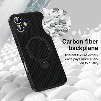 For iPhone 14 Pro Max Carbon Fiber MagSafe 360 Degree Rotating Holder Phone Case(Black) - iPhone 14 Pro Max Cases by buy2fix | Online Shopping UK | buy2fix