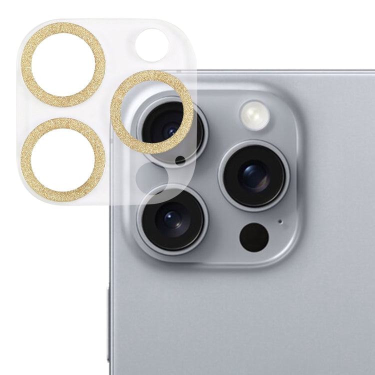 For iPhone 16 Pro / 16 Pro Max Glitter Ring Tempered Glass Camera Lens Film(Gold) - iPhone 16 Pro Max Tempered Glass by buy2fix | Online Shopping UK | buy2fix