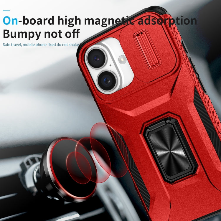 For iPhone 16 Plus Sliding Camshield Holder Phone Case(Red) - iPhone 16 Plus Cases by buy2fix | Online Shopping UK | buy2fix