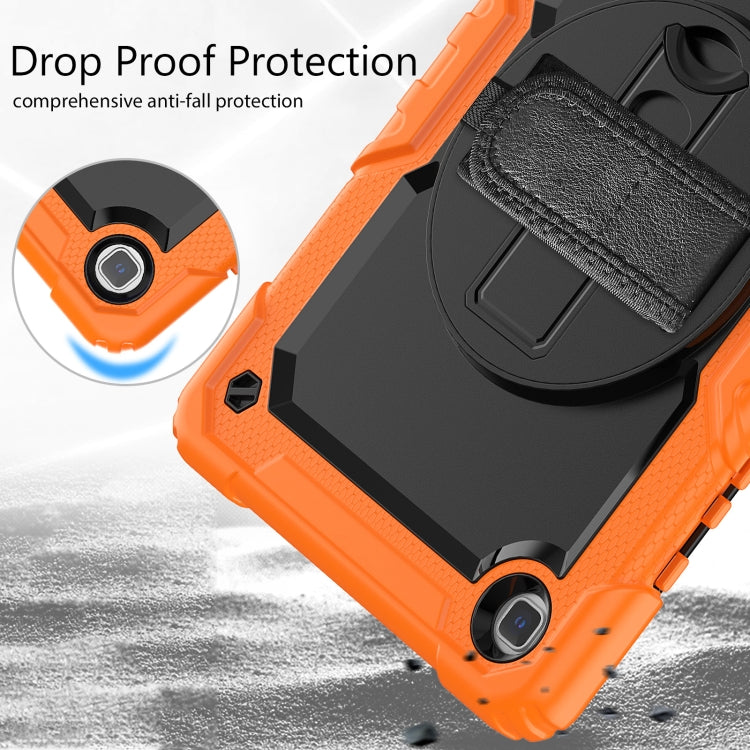 For Samsung Galaxy Tab A7 Lite T220 Silicone Hybrid PC Tablet Case with Shoulder Strap(Orange) - Tab A7 Lite T220 / T225 by buy2fix | Online Shopping UK | buy2fix