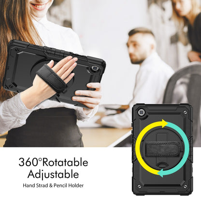 For Samsung Galaxy Tab A7 Lite T220 Silicone Hybrid PC Tablet Case with Shoulder Strap(Black) - Tab A7 Lite T220 / T225 by buy2fix | Online Shopping UK | buy2fix