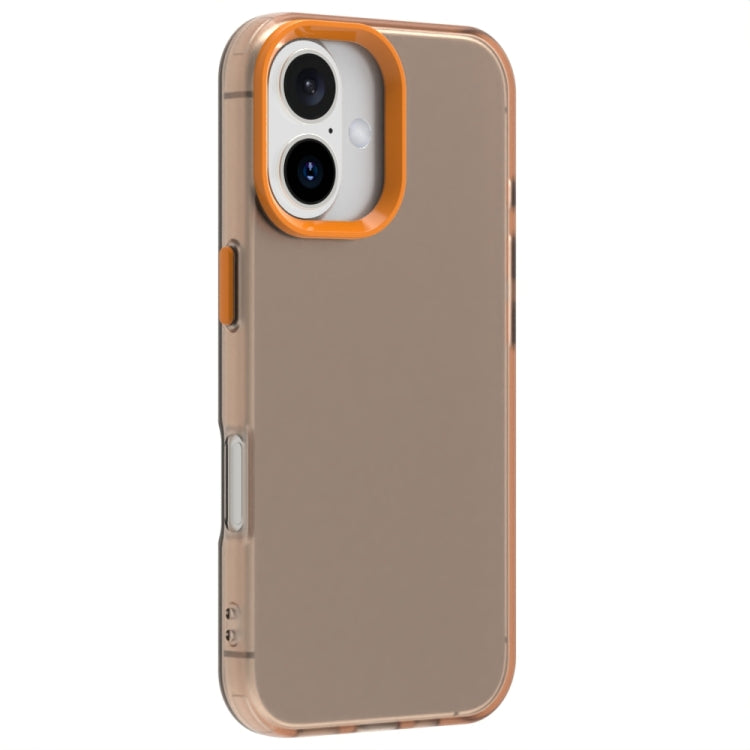 For iPhone 16 Candy PC Hybrid TPU Shockproof Phone Case(Orange) - iPhone 16 Cases by buy2fix | Online Shopping UK | buy2fix