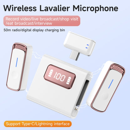 SX88 1 TX + 2 RX Smart Noise Reduction Lavalier Wireless Microphone, Specification:Type-C(Silver) - Microphone by buy2fix | Online Shopping UK | buy2fix