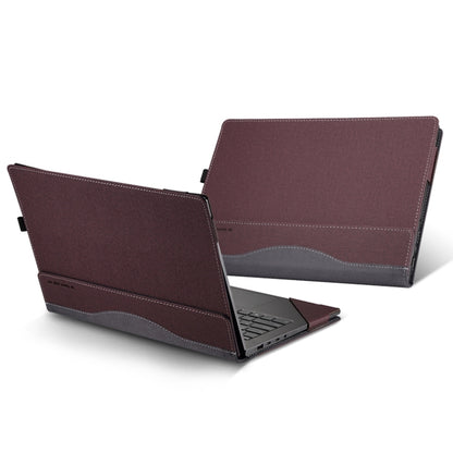 For Dell Latitude 7455 14 inch Leather Laptop Shockproof Protective Case(Wine Red) - Screen & Keyboard Cover by buy2fix | Online Shopping UK | buy2fix