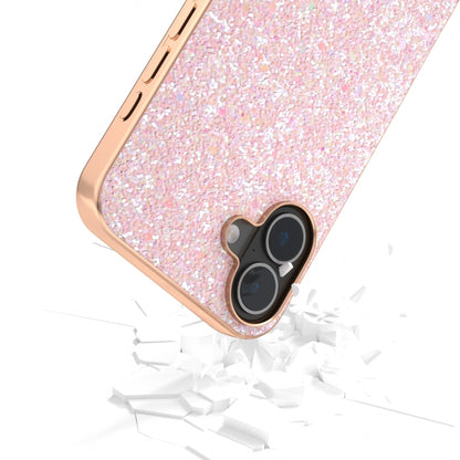 For iPhone 16 Plus Electroplating Frame Colorful Glitter Phone Case(Pink) - iPhone 16 Plus Cases by buy2fix | Online Shopping UK | buy2fix