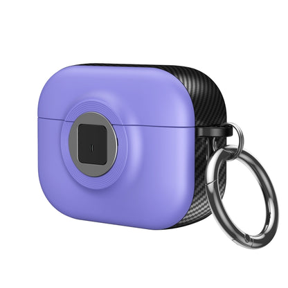 For AirPods 3 Camera Series PC + TPU Headset Shockproof Carbon Fibre Case(Purple) - For AirPods 3 by buy2fix | Online Shopping UK | buy2fix