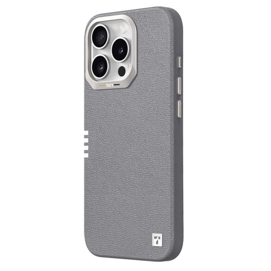 For iPhone 16 Pro TGVIS VIDA Series MagSafe Magnetic PU Leather Phone Case(Grey) - iPhone 16 Pro Cases by TGVIS | Online Shopping UK | buy2fix