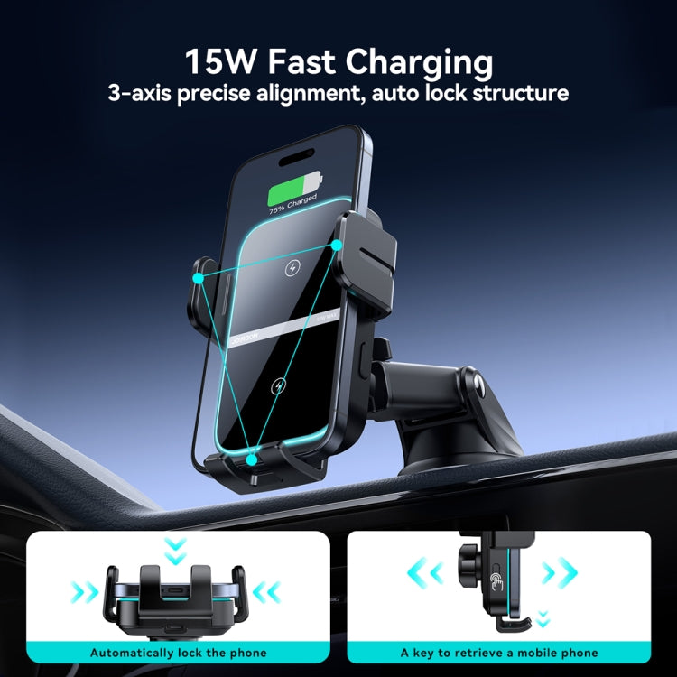 JOYROOM JR-ZS246S Car Instrument Platform Wireless Charger Phone Holder(Black) - Wireless Charger Holders by JOYROOM | Online Shopping UK | buy2fix