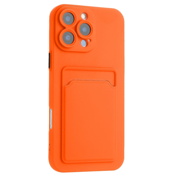 For iPhone 16 Pro Skin Feel Card Contrast Color Button TPU Phone Case(Orange) - iPhone 16 Pro Cases by buy2fix | Online Shopping UK | buy2fix